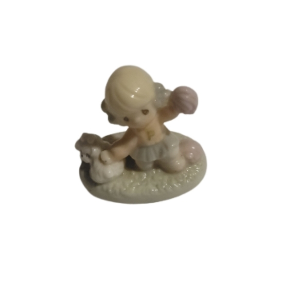 Precious moments figurine mini porcelain figurine girl and dog - Picture 3 of 8